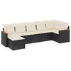 vidaXL Salon de jardin 7 pcs avec coussins noir r&eacute;sine tress&eacute;e
