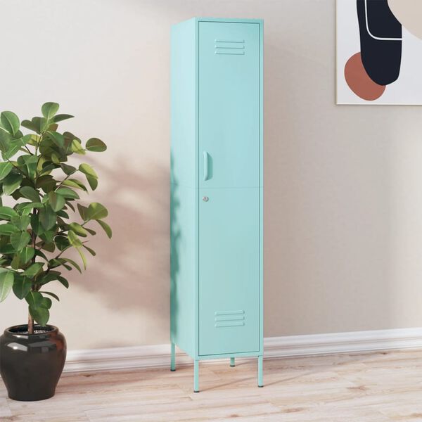 vidaXL Armoire &agrave; casiers Vert menthe 35x46x180 cm Acier