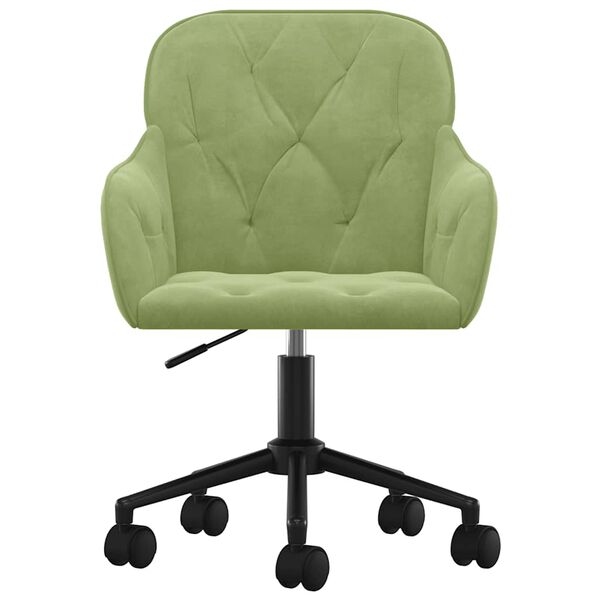 vidaXL Chaise pivotante de bureau Vert clair Velours