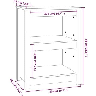 vidaXL Bibliothèque 50x35x68 cm Bois de pin massif