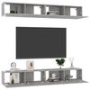 vidaXL Meubles TV 4 pcs Gris béton 100x30x30 cm Bois d'ingénierie
