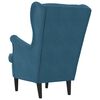 vidaXL Fauteuil bleu velours