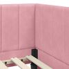 vidaXL Cadre de lit d'angle Rose 100 cm x 200 cm Velours