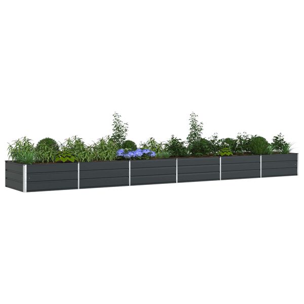 vidaXL Jardini&egrave;re Anthracite 195 x 100 x 45 cm Acier galvanis&eacute;