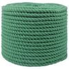 vidaXL Corde en coton 10 mm 50 m Vert 100% Coton