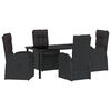 vidaXL Ensemble de salle &agrave; manger pour jardin 5 pc Noir polyrotin