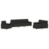vidaXL Ensemble de canap&eacute;s 3 pcs coussins d&eacute;coratifs et coussins Noir