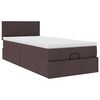 vidaXL Cadre de lit ottoman avec matelas marron fonc&eacute; 80x200 cm tissu