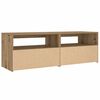 vidaXL Tables de chevet 2 pcs avec LED ch&ecirc;ne artisanal 60x35x40 cm
