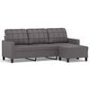 vidaXL Canap&eacute; &agrave; 3 places avec repose-pieds Gris 180 cm Similicuir