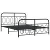vidaXL Cadre de lit métal sans matelas avec pied de lit noir 140x190cm