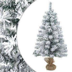 vidaXL Mini sapin de No&euml;l enneig&eacute; 45 cm PVC Vert et blanc