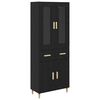 vidaXL Haut Armoire Ch&ecirc;ne noir 69,5 x 34 x 180 cm Bois d'ing&eacute;nierie