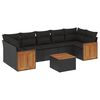 vidaXL Salon de jardin 8 pcs avec coussins noir r&eacute;sine tress&eacute;e
