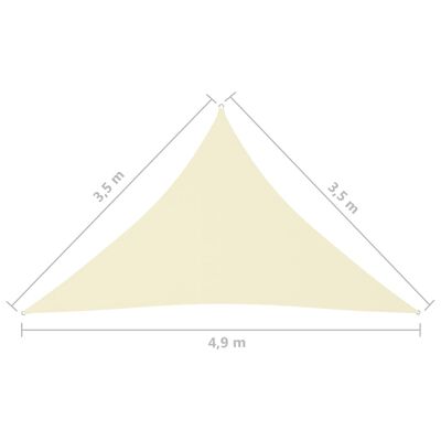 vidaXL Voile de parasol tissu oxford triangulaire 3,5x3,5x4,9 m crème