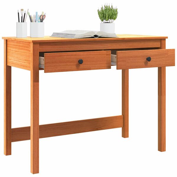 vidaXL Bureau avec tiroir Max Marron 100 x 50 x 78 cm Pin massif