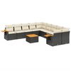 vidaXL Salon de jardin 11 pcs avec coussins noir r&eacute;sine tress&eacute;e