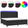 vidaXL Sommier &agrave; lattes de lit matelas LED Noir 200x200cm Similicuir