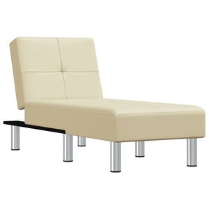 vidaXL Chaise longue cr&egrave;me similicuir