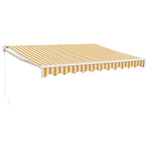vidaXL Auvent r&eacute;tractable jaune et blanc 3x2,5 m tissu et aluminium