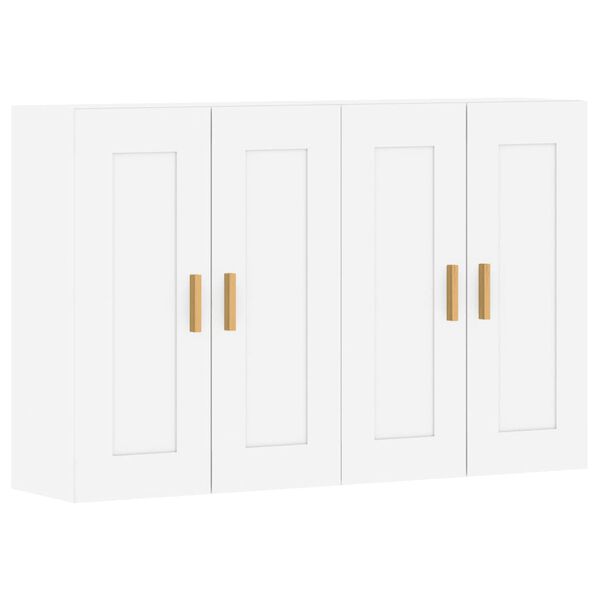 vidaXL Armoires murales 2 pcs blanc bois d'ingénierie