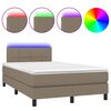 vidaXL Sommier &agrave; lattes de lit avec matelas LED Taupe 120x200 cm Tissu