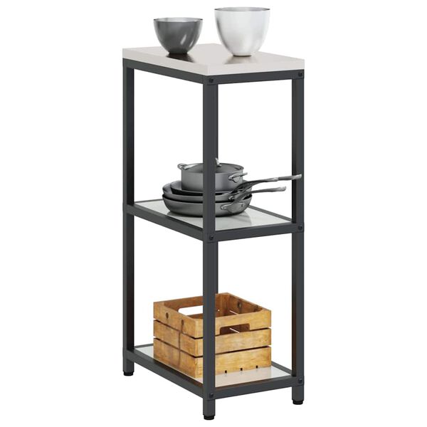 vidaXL Rangement de cuisine avec &eacute;tag&egrave;re Argent 60 x 50 x 92 cm Acier