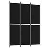 vidaXL Cloison de s&eacute;paration 3 panneaux Noir 150x200 cm Tissu