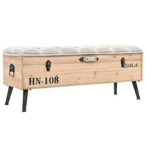vidaXL Banc de rangement 110 cm en bois massif de sapin