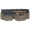 vidaXL Ensemble de canap&eacute; de jardin 7 pc Gris Poly rotin