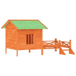 vidaXL Chenil marron 159x120x88,5 cm bois de pin solide