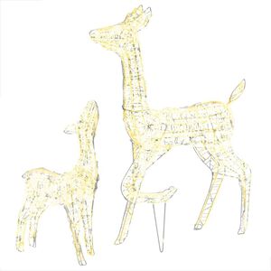 vidaXL Famille de rennes de d&eacute;coration Acrylique 160 LED blanc chaud