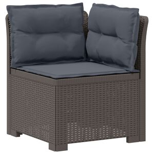 vidaXL Canap&eacute; de jardin 1 place avec coussins look rotin PP Gris clair
