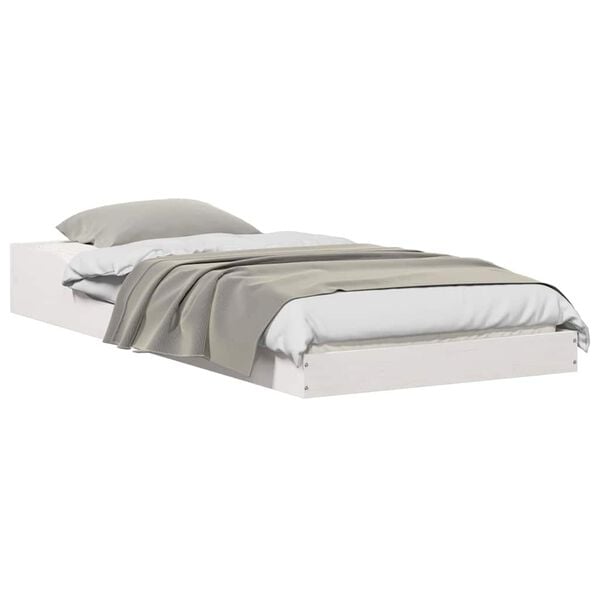 vidaXL Cadre de lit Blanc 100 x 200 cm Pin massif