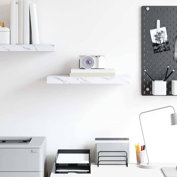 vidaXL &Eacute;tag&egrave;re Murale Marbre blanc 50 x 23 x 4 cm Bois d'ing&eacute;nierie