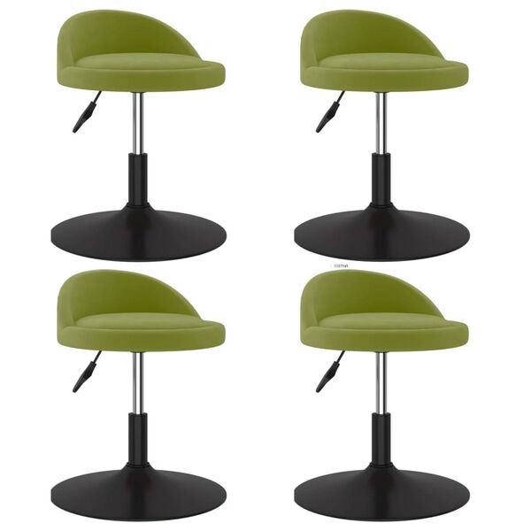 vidaXL Chaises pivotantes &agrave; manger lot de 4 Vert clair Velours