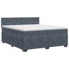 vidaXL Lit boxspring avec matelas Gris fonc&eacute; 200 x 200 cm Velours