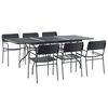 vidaXL Ensemble de salle &agrave; manger pour jardin 7 pc Anthracite Acier