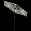 vidaXL Parasol de jardin avec LED et m&acirc;t en acier blanc 225x225x212 cm