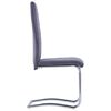 vidaXL Chaises &agrave; manger cantilever lot de 2 gris similicuir daim