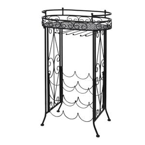 vidaXL Casier &agrave; bouteilles avec porte-verre pour 9 bouteilles M&eacute;tal