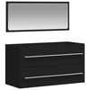 vidaXL Armoire de salle de bain avec miroir noir bois d'ing&eacute;nierie