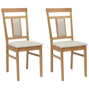 vidaXL Chaise de salle &agrave; manger 2 pcs Naturel et clair