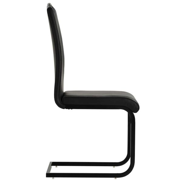 vidaXL Chaises à manger cantilever lot de 6 noir similicuir