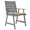 vidaXL Chaises &agrave; manger d'ext&eacute;rieur et coussins lot de 4 Acacia massif