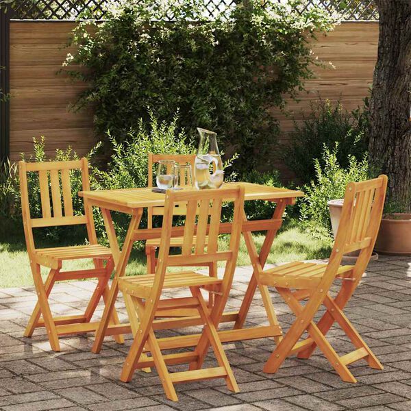 vidaXL Ensemble bistro de jardin 5 pcs Marron Bois d'acacia massif