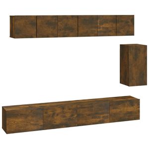 vidaXL Ensemble de meubles TV 6 pcs Ch&ecirc;ne fum&eacute; Bois d'ing&eacute;nierie