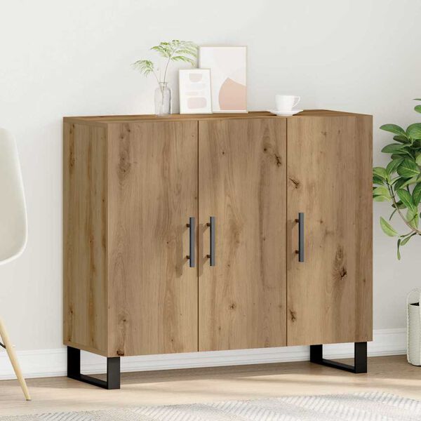 vidaXL Buffet Ch&ecirc;ne artisanal 90 x 34 x 80 cm Bois d'ing&eacute;nierie