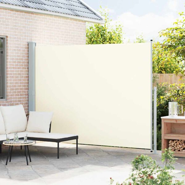 vidaXL Auvent lat&eacute;ral r&eacute;tractable de patio 220x300 cm Cr&egrave;me