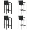 vidaXL Tabourets de bar lot de 4 noir r&eacute;sine tress&eacute;e